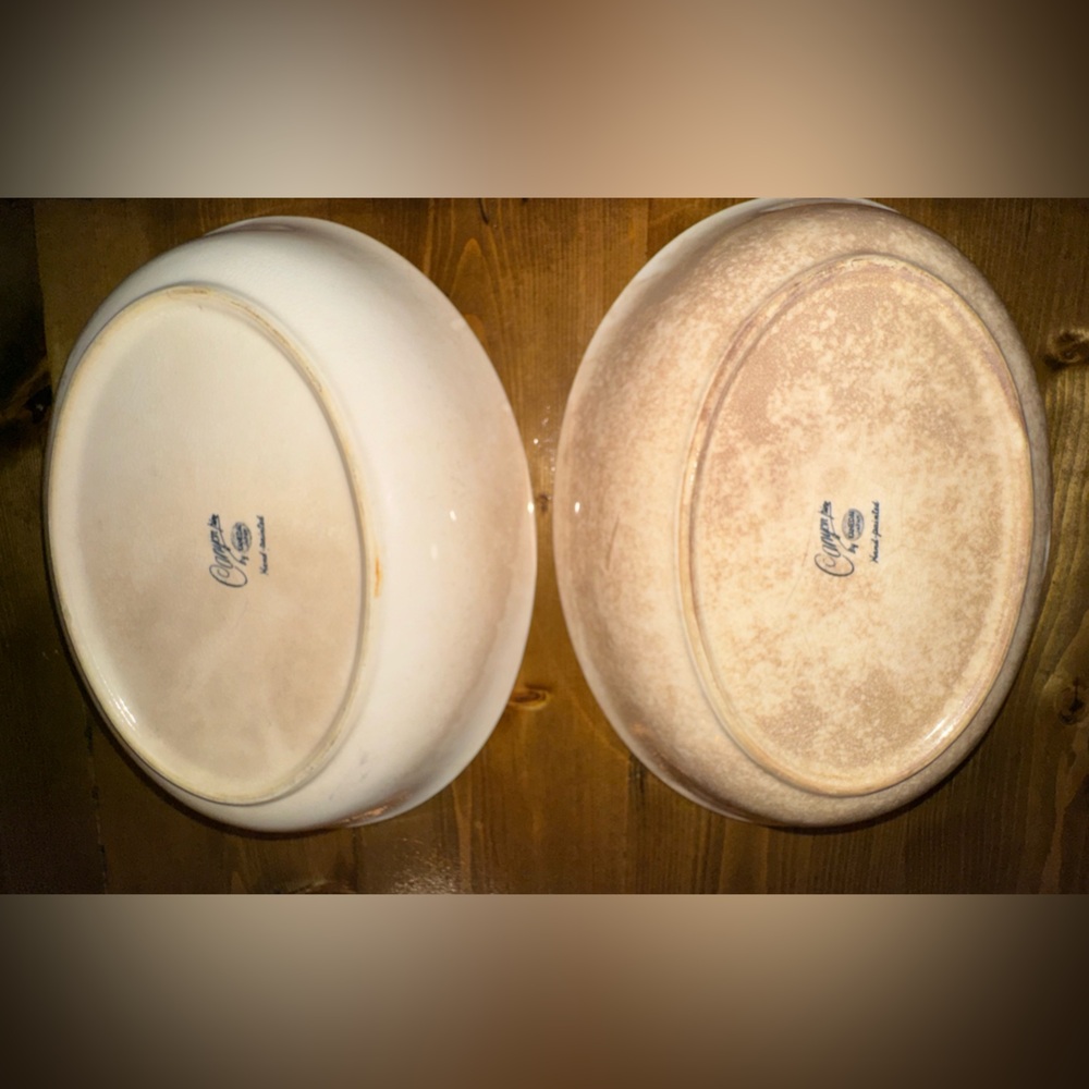Set of 2 Canyon Pine Hand-Painted Oval Platters – Kanedai Japan - Picture 3 of 4